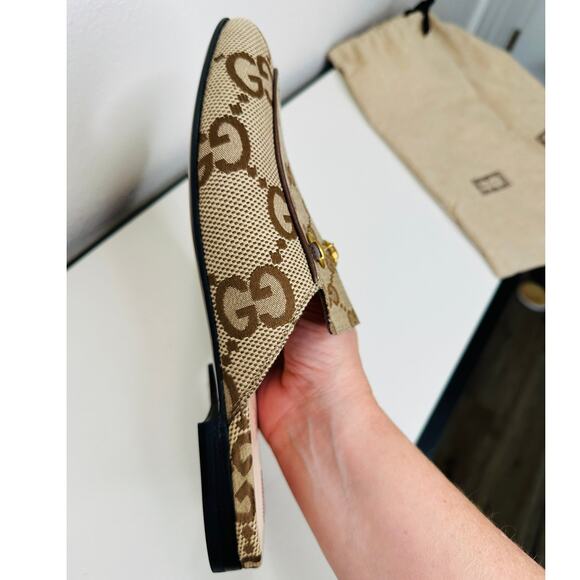 NWOT Gucci Princetown Slipper in Beige & Ebony GG Canvas 40 / 10 - Picture 9 of 16
